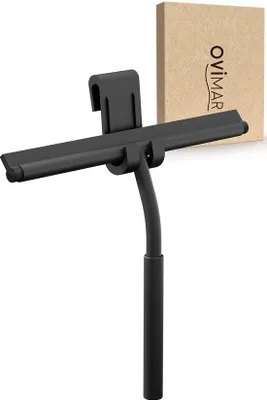 Immagine prodotto di Soffione doccia in acciaio inossidabile nero, larghezza 26 cm, flessibile