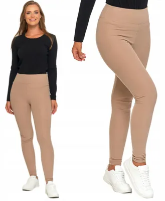 Immagine prodotto di Leggings da donna Moraj a vita alta a coste elasticizzate 1800-014, beige, L/XL
