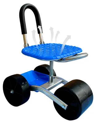 Produktbild von Gartenhocker mit Rädern, höhenverstellbarer Gartenscooter | Hocker mit 360° Schwenksitz für Garten, Garage und Terrasse