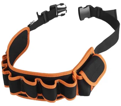Immagine prodotto di Borsa da cintura regolabile - Molteplici scomparti - Resistente e pratica - Arancione - Custodia per utensili - Perfetta per elettricisti - Professionale...