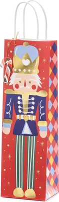 Produktbild von Geschenktüte Weihnachten 10x11x36cm mit Henkel und Motiv 1 Stück Rot