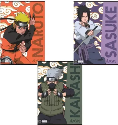 Zdjęcie produktu dla Notatnik A4 NARUTO SHIPPUDEN, 50 kartek, asortyment, 3 rodzaje