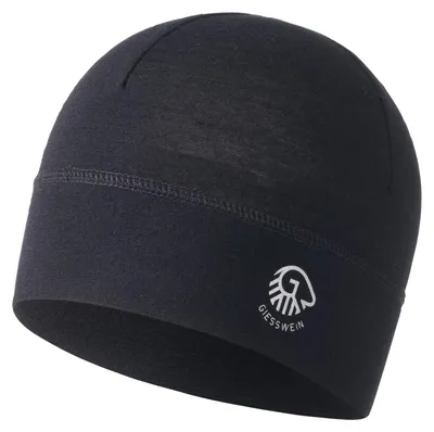 Giesswein Unisex Helm-Unterziehmütze Fahrradmütze Gamsstein in schwarz