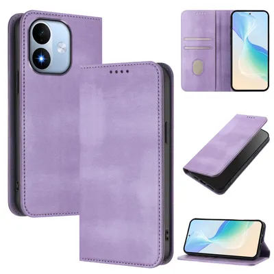 Obrázek produktu pro Pouzdro pro Xiaomi Redmi Note 17 4G, vintage kožené pouzdro s RFID ochranou, přihrádkami na karty, stojánkem Fialový