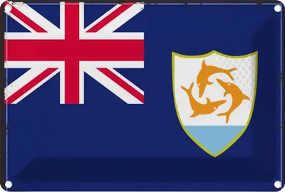 Produktbild von vianmo Blechschild 12x18 cm Anguillas Anguilla Flagge Fahne Wappen