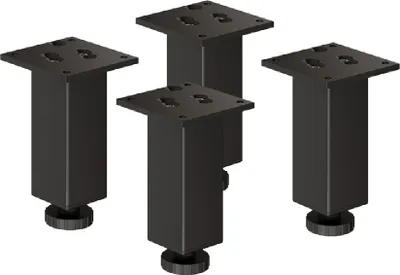 Produktbild von 4er Set sossai Höhenverstellbare Aluminium Möbelfüße 200mm in Schwarz Schrankfüße Sockelfüße