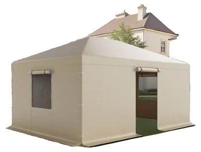 Produktbild von VEVOR Winter Pavillonabdeckung passt für 3,05 x 3,05 m Hartdachpavillons, Allwetter-Pavillonabdeckung mit Seitenwänden und Fenstern, hochdichtes PE-Material, geschlossene Lagerunterstände, Pavillons nicht enthalten, Einzelgeschossiges Dach-b, 3.70x4.92 m