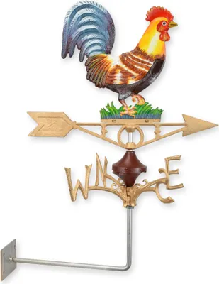Produktbild von Gusseisen-Wetterfahne mit Hahn an der Wand Replikat Retro Design Dekoration