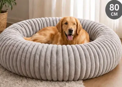 Produktbild von Katzenbett Hundebett Rund 80cm Kuscheliges Hundebett kleine Hunde Katzenbett flauschig  – Kuschelig Waschbar für Katze & Hund