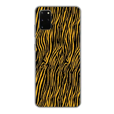 Produktbild von MuchoWow® Handyhülle Schutzhülle Hülle für Samsung Galaxy S20 Plus Tigerdruck - Schwarz - Orange Silikon Softcase Handy Hülle - Hartschale