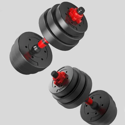 Image de Haltères réglables - Ensemble 2 en 1 - 20-25 kg - Musculation à domicile - Noir-rouge