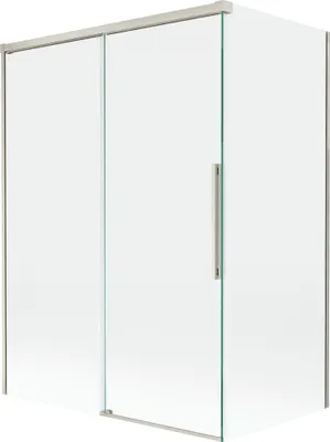 Image de Mexen Rox Paroi de douche à 2 panneaux, 120 + 70 x 150 cm, transparent, nickel brossé - 8C9-120-070-97-00