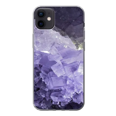 Produktbild von MuchoWow® Handyhülle Schutzhülle Hülle für iPhone 12 mini Naturstein - Lila - Kristalle Silikon Softcase Handy Hülle - Bild