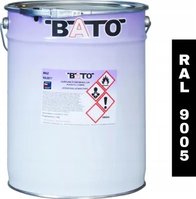 Zdjęcie produktu dla Gruntoemalia akrylowa jednoskładnikowa farba BATO RAL 9005 CZARNA 10L