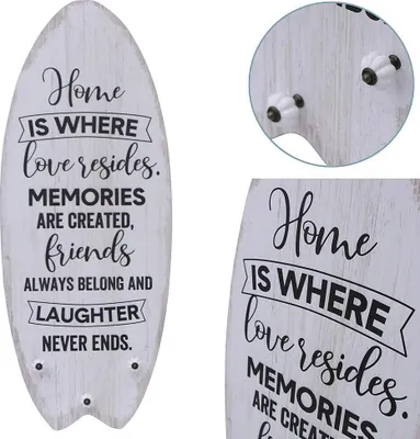 Image de 100 cm panneau de planche de surf avec patère tableau en bois planche de surf tableau mural Home