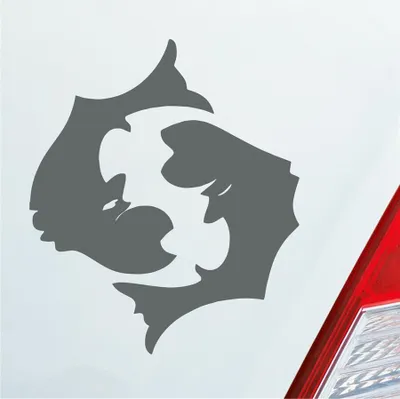 Produktbild von Auto Aufkleber Sternzeichen Fisch KFZ Roller 8,5x10 cm Grau Sticker Heckscheibenaufkleber