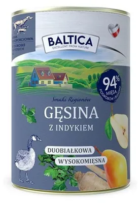 Zdjęcie produktu dla Baltica Gęsina z Indykiem 400g Duoproteinowa Bezzbożowa Mokra Karma Dla Psa