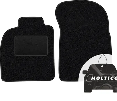 Produktbild von moto-MOLTICO Vorne Fußmatten Auto Velours Autoteppiche Schwarz Automatten Set 2-teilig passend für Porsche 911 type 964 1989-1994
