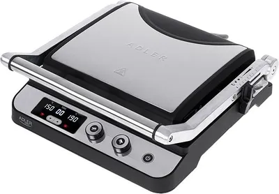 Productafbeelding van Elektrische grill 2-in-1: Elektrische grill met contactgrill- en tafelgrillfunctie. 3000W, timer, twee grillplaten, temperatuurregeling (60°C - 230°C), LED-display