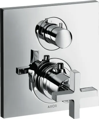 Immagine prodotto di hansgrohe AXOR Citterio Thermostat encastré avec robinet d'arrêt, poignées transversales, 1 consommateur, 39705000, 39705000