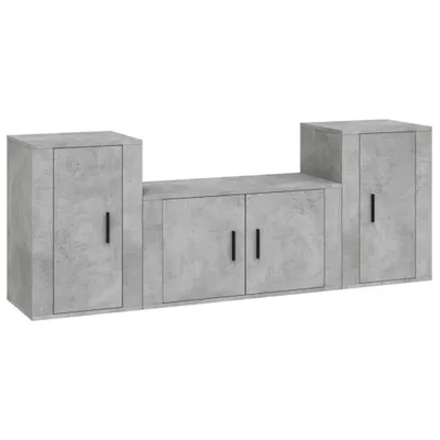 Produktbild von 3-tlg. TV-Schrank-Set Betongrau Holzwerkstoff