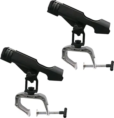 Produktbild von Rutenhalter für Boote, 360 Grad verstellbar, 2 Stück, Aluminiumlegierung und Edelstahl, für Angelboot