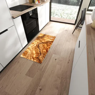 Produktbild von Küchenteppich 60x120cm rutschfest & abwischbar PVC Läufer - Holzmuster