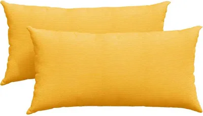 Produktbild von vidaXL Sofakissen 2 Stück Helles Gelb 80 x 40 cm Cordstoff