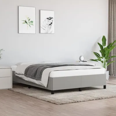 Produktbild von The Living Store Bettgestell Hellgrau 140x190 cm Stoff