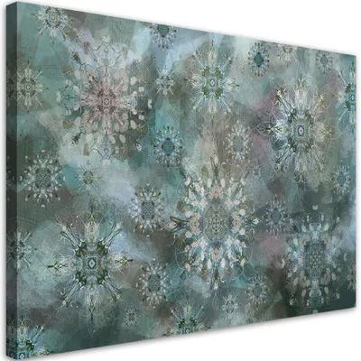 Produktbild von Leinwandbild mosaik aus sternen 100x70 cm Feeby türkis wandbild bereit zum aufhängen