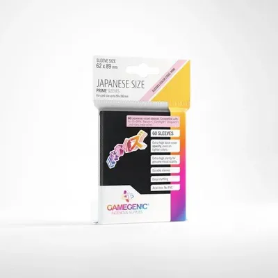 Produktbild von Gamegenic - PRIME Japanese Sized Sleeves Black (60 Sleeves)