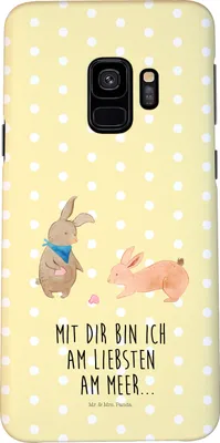 Produktbild von Mr. & Mrs. Panda Samsung Galaxy S9 Handyhülle Hasen Muschel - Gelb Pastell - Geschenk, Hülle, Freundin, Meer, Cover, Muttertag, Handy Schutzhülle, Smartphone, BFF, Strand