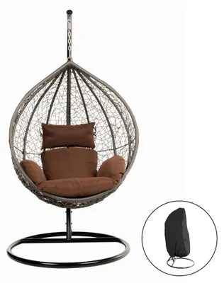 Produktbild von Home Deluxe Polyrattan Hängesessel CIELO, Farbe: braun