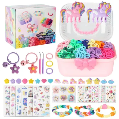 Produktbild von Loom Bänder Set für Kinder 1000 Teile mit Zubehör Bastelset ab 6 Jahre Mädchen Geschenke