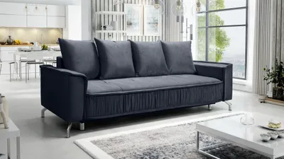 Produktbild von Schlafsofa Sofa 3-Sitzer FLORENCE Stoff Element Dunkelgrau