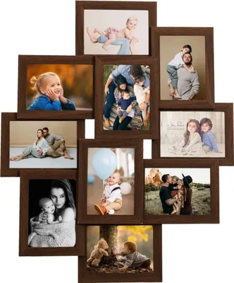 Produktbild von vidaXL Collage Bilderrahmen für 10x(13x18 cm) Fotos Dunkelbraun MDF