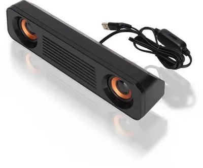 Zdjęcie produktu dla Kompaktowe głośniki stereo do telewizora, zasilane przez USB, z wejściem 3,5 mm, obsługa stereo Hi-Fi dla komputerów stacjonarnych