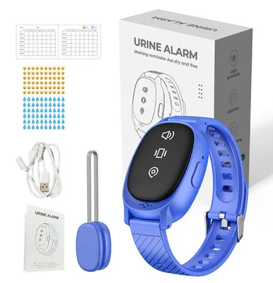 Immagine prodotto di ZELURXX Allarme wireless per l'enuresi notturna per bambini e anziani, sensore per l'enuresi, allarme notturno, impermeabile, per la cura e l'allenamento in caso di enuresi notturna, taglia S, blu