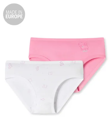 Produktbild von SCHIESSER Mädchen 2-Pack Hüftslips - weiß/pink - Größe 92