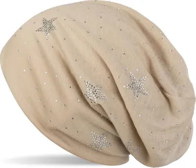 Produktbild von styleBREAKER Beanie Mütze mit Strass Sterne und all over Strasssteine, Slouch Longbeanie, Damen 04024116