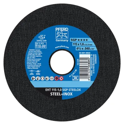 Obrázok produktu pre PFERD 61330421, Rezací disk, Nerezová oceľ, Oceľ, 11,5 cm, Každá značka, Plochý stred, 2,22 cm