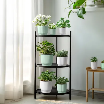 Produktbild von Plastikblumentöpfe grün 6er Set