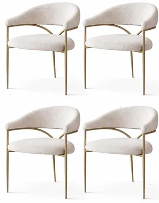 Immagine prodotto di Set di sedie beige, sedie da pranzo imbottite, sedie per la sala da pranzo