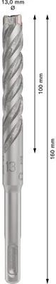 Image de Bosch PRO SDS plus-5X foret marteau perforateur 13 x 100 x 160 mm - 2608833813