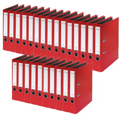 Productafbeelding van VON Leitz ordners, A4, verpakking van 25 stuks, karton met kunststofomslag, rugbreedte 50 mm