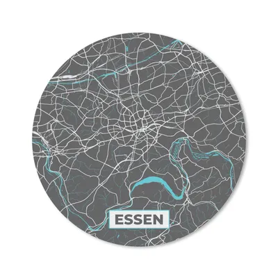 Produktbild von MuchoWow® Mauspad Mousepad Karte - Essen - Blau - Stadtplan - Deutschland 50x50 cm - Mousepads - Maus Mat - Pad - Mausunterlage - Vinyl