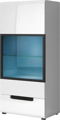 Produktbild von Meublorama DS-HA-HEKTOR-BLC-2497AJ07+LED-2400AO01*2C/38KG, 1 Tür(en), 3 Regale, Weiß, Mitteldichte Faserplatte (MDF), 2 Jahr(e), 600 mm