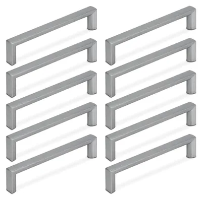 Produktbild von Schubladengriffe Silber-grau 96 mm - 10er Set Kunststoffmöbelgriffe