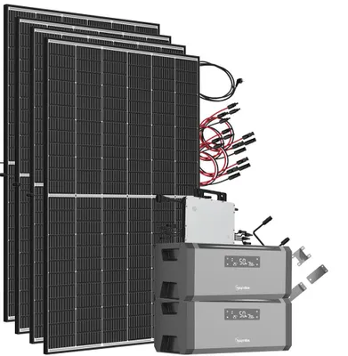Produktbild von 3,84 kWh 1880W HiBattery HB-1920 Speichersystem Doppelglas Solarmodule inkl. Hoymiles HMS-1600-2T Wechselrichter 1-phasig
