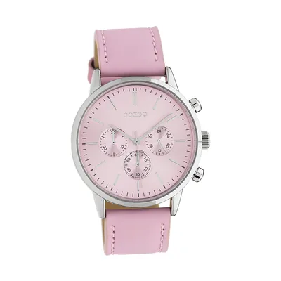 Produktbild von Oozoo Leder Damen Uhr Analog Quarzuhr Armband rosa Timepieces D2UOC10595